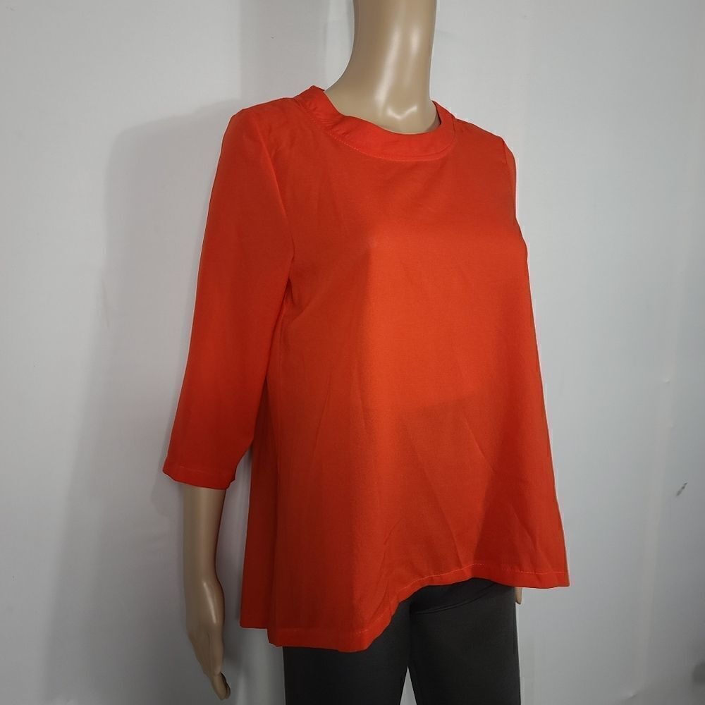 Elfin Orange Back Slit Top - Picture 4 of 9